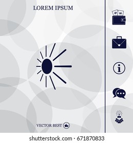white sun icon on gray background