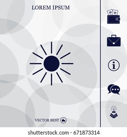 white sun icon on gray background