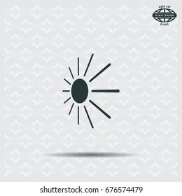 white sun icon on gray background