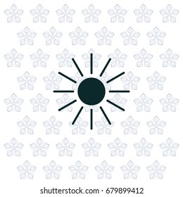 white sun icon on gray background