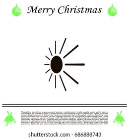 white sun icon on gray background