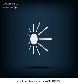 white sun icon on gray background
