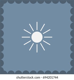 white sun icon on gray background