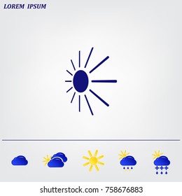 white sun icon on gray background