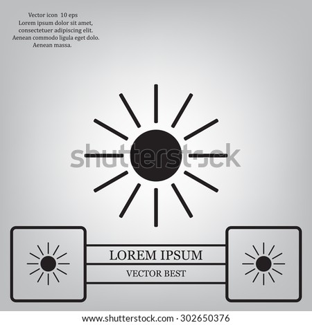 white sun icon on gray background