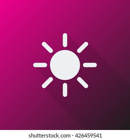 White Sun icon on pink background