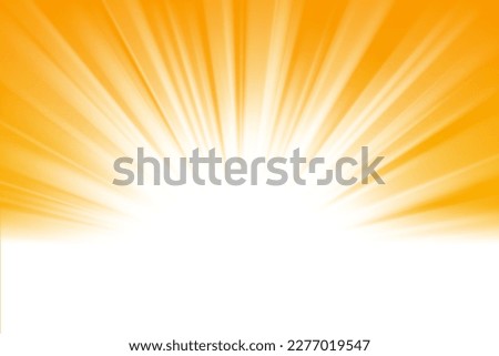 White Sun Light on Gold Background, Vector Illustration