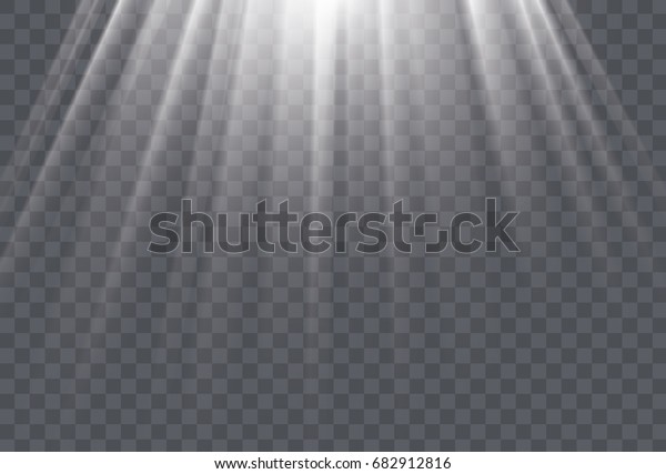 透明な背景に白い太陽の光とグローライトの効果 ベクターイラスト のベクター画像素材 ロイヤリティフリー