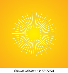 white sun rays on yellow gradient background. sun rays vector icon. Eps10