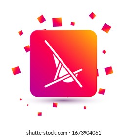 Icono de Sombra blanca aislado en fondo blanco. Botón Color cuadrado.  Ilustración vectorial