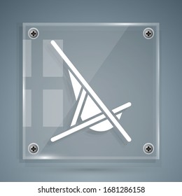 White Sunbed icon isolated on grey background. Square glass panels. Vector Illustration