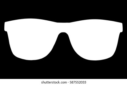 white sunglasses. glasses. black background. vector illustration