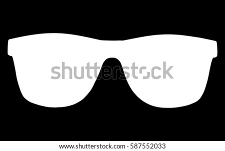 white sunglasses. glasses. black background. vector illustration