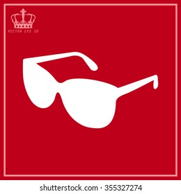 White Sunglasses icon, vector illustration