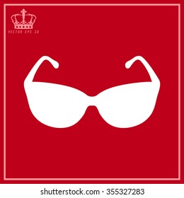White Sunglasses icon, vector illustration