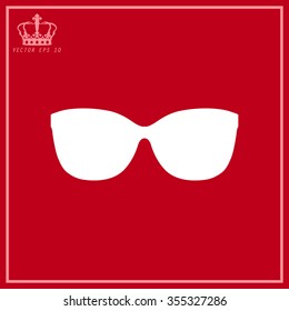 White Sunglasses icon, vector illustration