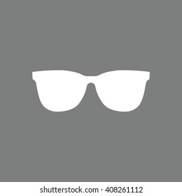 White sunglasses icon vector illustration. Gray background