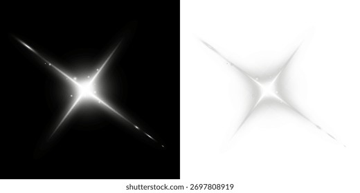 Luz del sol blanca brillo destellos rayos transparente superposición PNG.