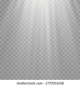 White sunlight a translucent special design of the light effect.Isolated white sunlight transparent background. Vector blur in the light of radiance.