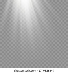White sunlight a translucent special design of the light effect.Isolated white sunlight transparent background. Vector blur in the light of radiance.