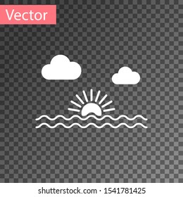 White Sunset icon isolated on transparent background.  Vector Illustration