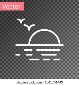 White Sunset icon isolated on transparent background.  Vector Illustration