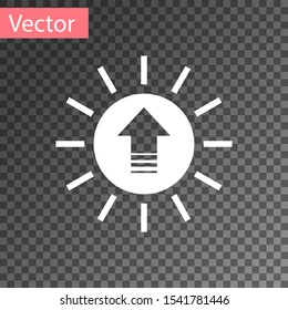 White Sunset icon isolated on transparent background.  Vector Illustration