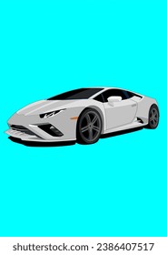 Arte de vectores diseñado por Super Car blanco de alta velocidad
