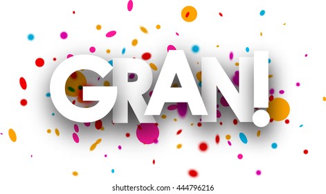 White super paper card with color drops, Spanish. Vector illustration.