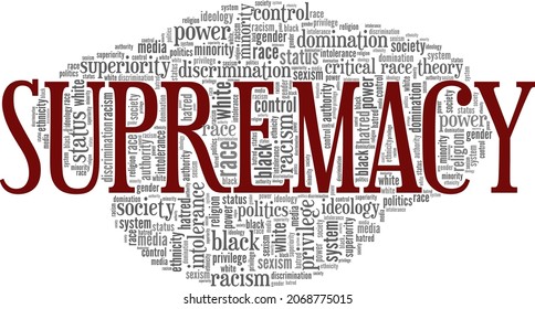 White Supremacy Vector Illustration Word Cloud Isolated On White Background.