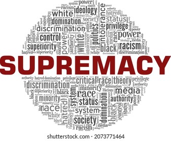 White Supremacy Vector Illustration Word Cloud Isolated On White Background.