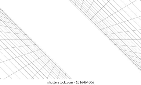 White surface background sideways, black color lines. Cyber ​​network technology. banners, covers, terrain, sci-fi, picture frames, and related background.
