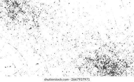 Uma superfície branca coberta com manchas cinzentas dispersas e arranhões finos.