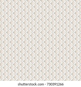 White surface with embossed squares. Decorative background. Abstract vector.