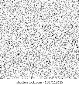 White surface with scattered dashes and dots. Paper. Linoleum. Vector illustration.