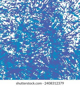 White surface splashed with blue paint. Splattered background. Cold water with ice fragments. Mottled pattern. Abstract vector seamless.