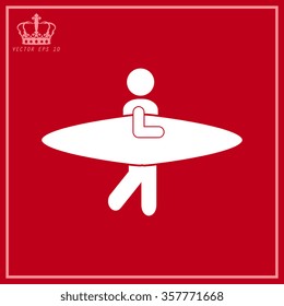 White surfing vector