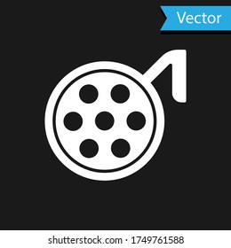 White Surgery lamp icon isolated on black background. Vector Illustration