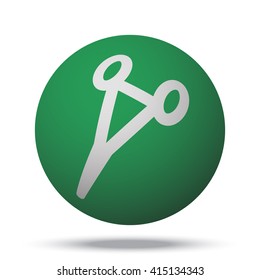 White Surgical Clamps icon on green ball