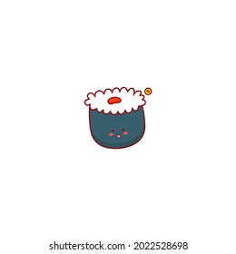 White sushi cute character illustration smile happy mascot logo kids play toys template