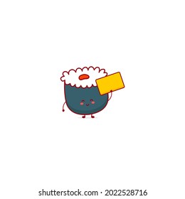 White sushi cute character illustration smile happy mascot logo kids play toys template