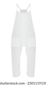 White suspenders pants. vector illustration