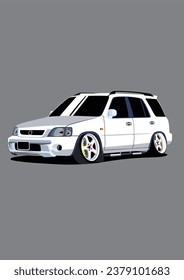 White SUV RD Modification Classic Vector Art