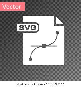 White SVG file document. Download svg button icon isolated on transparent background. SVG file symbol.  Vector Illustration