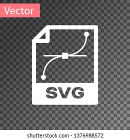White SVG file document icon. Download svg button icon isolated on transparent background. SVG file symbol. Vector Illustration