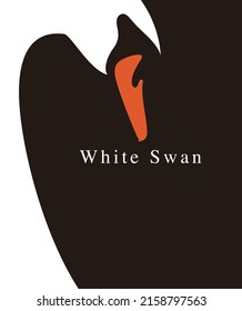 Cubierta cisne blanca, ilustración vectorial