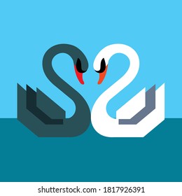 White Swan, stylized bird. A symbol of love and loyalty.