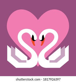 White Swan, stylized bird. A symbol of love and loyalty.