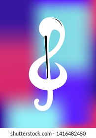 White Swan Treble Clef Creative Music Sign isolated on modern creative background. Vector Illustration