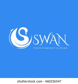 Weiße Schwan Vektor Logo Design-Vorlage